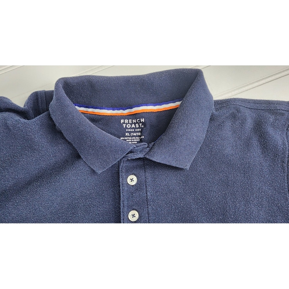 French Toast Polo Shirts Kids XL 14/16 Blue Boys Short Sleeve Polo Shirts 2 pack - Picture 4 of 4